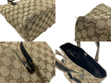 Load image into Gallery viewer, GUCCI グッチ ハンドバッグ GGキャンバス 002058 ベージュ ブラック金具 ロゴ 美品 中古 4b007620