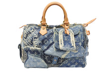 画像をギャラリービューアに読み込む, LOUIS VUITTON ルイヴィトン スピーディ30 ハンドバッグ M95380 モノグラムデニム パッチワーク ブルー 美品 中古 4b007647