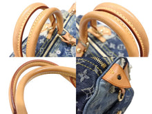 画像をギャラリービューアに読み込む, LOUIS VUITTON ルイヴィトン スピーディ30 ハンドバッグ M95380 モノグラムデニム パッチワーク ブルー 美品 中古 4b007647