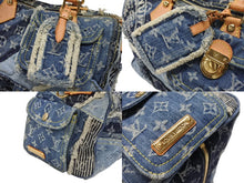 画像をギャラリービューアに読み込む, LOUIS VUITTON ルイヴィトン スピーディ30 ハンドバッグ M95380 モノグラムデニム パッチワーク ブルー 美品 中古 4b007647