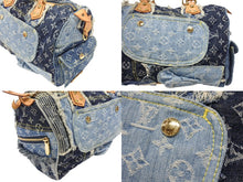 画像をギャラリービューアに読み込む, LOUIS VUITTON ルイヴィトン スピーディ30 ハンドバッグ M95380 モノグラムデニム パッチワーク ブルー 美品 中古 4b007647