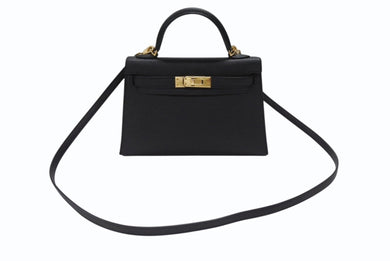 HERMES エルメス Mini Kelly2 ミニケリー2 ミニハンドバッグ ブラック ヴォーエプソン B刻印 2023年 ゴールド金具 美品 中古 4b007652