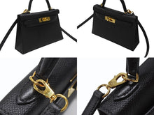 Load image into Gallery viewer, HERMES エルメス Mini Kelly2 ミニケリー2 ミニハンドバッグ ブラック ヴォーエプソン B刻印 2023年 ゴールド金具 美品 中古 4b007652