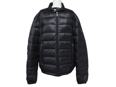 極美品 PRADA プラダ トライアングルロゴ ダウンジャケット SGA462 ブラック ナイロン サイズ52 中古 4b007658