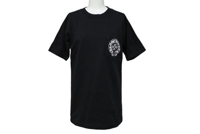 CHROME HEARTS クロムハーツ ホノルル限定 ホースシュー 半袖Ｔシャツ ブラック ホワイト コットン S 中古 4b007687