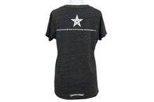 画像をギャラリービューアに読み込む, CHROME HEARTS クロムハーツ 半袖Vネック スタープリントTシャツ グレー ホワイト コットン L 美品 中古 4b007689
