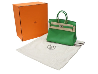 新品未使用 HERMES エルメス ハンドバッグ W刻印 バーキン25 バンブー シルバー金具 トゴ 中古 4b007690