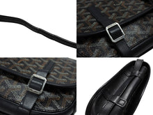 画像をギャラリービューアに読み込む, GOYARD ゴヤール BELVEDERE PM ベルヴェデーレPM ショルダーバッグ ブラック PVC レザー シルバー金具 良品 中古 4b007694