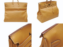 Load image into Gallery viewer, 激レア HERMES エルメス Hac オータクロア55 ハンドバッグ アルデンヌ ナチュラル ブロンズ金具 ○T刻印 美品 中古 4b007696