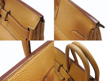 Load image into Gallery viewer, 激レア HERMES エルメス Hac オータクロア55 ハンドバッグ アルデンヌ ナチュラル ブロンズ金具 ○T刻印 美品 中古 4b007696