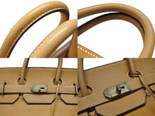 Load image into Gallery viewer, 激レア HERMES エルメス Hac オータクロア55 ハンドバッグ アルデンヌ ナチュラル ブロンズ金具 ○T刻印 美品 中古 4b007696