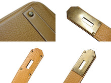 Load image into Gallery viewer, 激レア HERMES エルメス Hac オータクロア55 ハンドバッグ アルデンヌ ナチュラル ブロンズ金具 ○T刻印 美品 中古 4b007696