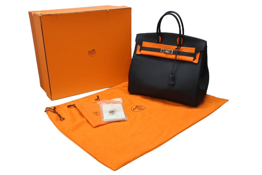 極美品 HERMES エルメス Haut a Courroies オータクロア36 ハンドバッグ トゴ ブルーインディゴ シルバー金具 □I刻印 中古 4b007702