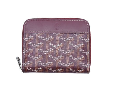 極美品 GOYARD ゴヤール マティニョンPM ラウンドファスナー 財布 ボルドー PVCコーティングキャンバス レザー 中古 4b007716
