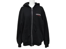Load image into Gallery viewer, CHROME HEARTS クロムハーツ 星条旗 ジップ パーカー ブラック サーマル フーディ― シルバー金具 サイズM 美品 中古 4b007720
