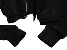 Load image into Gallery viewer, CHROME HEARTS クロムハーツ 星条旗 ジップ パーカー ブラック サーマル フーディ― シルバー金具 サイズM 美品 中古 4b007720