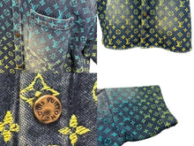 画像をギャラリービューアに読み込む, 極美品 LOUIS VUITTON ルイヴィトン レインボーモノグラム デニムシャツ RM231 YM4 HOS72X インディゴ マルチカラー コットン サイズXL 中古 4b007762