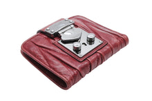 画像をギャラリービューアに読み込む, MIUMIU ミュウミュウ コンパクトウォレット 二つ折り財布 マテラッセ キルティング ボルドー シルバー金具 美品 中古 4b007780