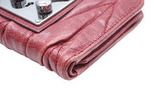 画像をギャラリービューアに読み込む, MIUMIU ミュウミュウ コンパクトウォレット 二つ折り財布 マテラッセ キルティング ボルドー シルバー金具 美品 中古 4b007780