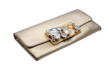 Load image into Gallery viewer, PRADA プラダ ビジュー 長財布 ロングウォレット イタリア製 レザー ビジュー ゴールド金具 良品 中古 4b007782