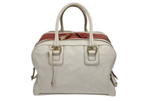 画像をギャラリービューアに読み込む, DOLCE&amp;GABBANA ドルチェ&amp;ガッバーナ ハンドバッグ トートバッグ BAG LILY ホワイト レッド レザー 美品 中古 4b007783