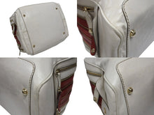 画像をギャラリービューアに読み込む, DOLCE&amp;GABBANA ドルチェ&amp;ガッバーナ ハンドバッグ トートバッグ BAG LILY ホワイト レッド レザー 美品 中古 4b007783