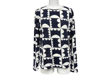 画像をギャラリービューアに読み込む, mina perhonen ミナペルホネン ハナグモ 長袖カットソー ネイビー ホワイト サイズ 38 アンゴラ 美品 中古 4b007792