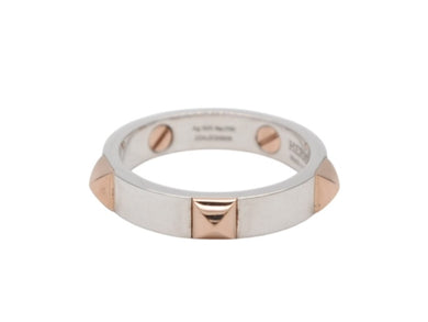 極美品 HERMES エルメス クルー ドゥ H 5クルー リング 指輪 H123646B 重量約5.0g サイズ55 14.5号 シルバー925 ピンクゴールド750 中古 4b007807