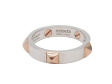 Load image into Gallery viewer, 極美品 HERMES エルメス クルー ドゥ H 5クルー リング 指輪 H123646B 重量約5.0g サイズ55 14.5号 シルバー925 ピンクゴールド750 中古 4b007807