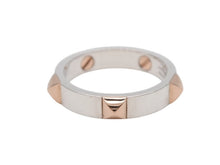 Load image into Gallery viewer, 極美品 HERMES エルメス クルー ドゥ H 5クルー リング 指輪 H123646B 重量約5.0g サイズ55 14.5号 シルバー925 ピンクゴールド750 中古 4b007807