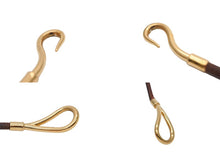 Load image into Gallery viewer, HERMES エルメス Jumbo H ジャンボチョーカー ネックレス 2連ブレスレット アクセサリー レザー ブラウン ゴールド金具 美品 中古 4b007854