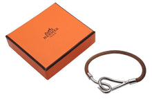 Load image into Gallery viewer, HERMES エルメス Jumbo H ジャンボブレスレット アクセサリー レザー ブラウン シルバー金具 良品 中古 4b007856