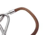 Load image into Gallery viewer, HERMES エルメス Jumbo H ジャンボブレスレット アクセサリー レザー ブラウン シルバー金具 良品 中古 4b007856