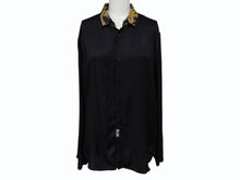 Load image into Gallery viewer, VERSACE JEANS COUTURE ヴェルサーチ ジーンズ クチュール 長袖シャツ BIGZA6S9-0761 9 ブラック イエロー サイズXS 美品 中古 4b007861