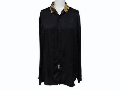 VERSACE JEANS COUTURE ヴェルサーチ ジーンズ クチュール 長袖シャツ BIGZA6S9-0761 9 ブラック イエロー サイズXS 美品 中古 4b007861