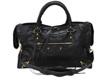 Load image into Gallery viewer, BALENCIAGA バレンシアガ ザシティ 2WAYバッグ ハンドバッグ ショルダーバッグ 115748 レザー ブラック ゴールド金具 美品 中古 4b007877