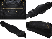 Load image into Gallery viewer, BALENCIAGA バレンシアガ ザシティ 2WAYバッグ ハンドバッグ ショルダーバッグ 115748 レザー ブラック ゴールド金具 美品 中古 4b007877