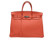 Load image into Gallery viewer, 極美品 HERMES エルメス バーキン40 ハンドバッグ ◻︎R刻印 トゴ ルージュピヴォワンヌ シルバー金具 2014年 内縫い 中古 4b007882