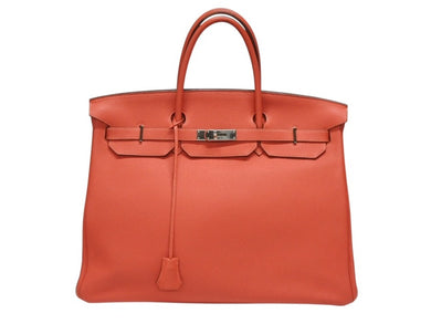 極美品 HERMES エルメス バーキン40 ハンドバッグ ◻︎R刻印 トゴ ルージュピヴォワンヌ シルバー金具 2014年 内縫い 中古 4b007882