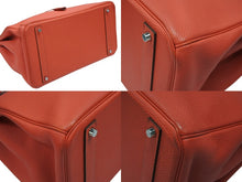 Load image into Gallery viewer, 極美品 HERMES エルメス バーキン40 ハンドバッグ ◻︎R刻印 トゴ ルージュピヴォワンヌ シルバー金具 2014年 内縫い 中古 4b007882