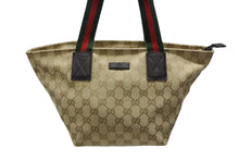 Load image into Gallery viewer, 極美品 GUCCI グッチ ハンドバッグ シェリーライン 374433 イタリア製 ベージュ レッド グリーン GGキャンバス レザー 中古 4b007884