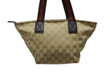Load image into Gallery viewer, 極美品 GUCCI グッチ ハンドバッグ シェリーライン 374433 イタリア製 ベージュ レッド グリーン GGキャンバス レザー 中古 4b007884