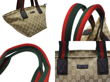 Load image into Gallery viewer, 極美品 GUCCI グッチ ハンドバッグ シェリーライン 374433 イタリア製 ベージュ レッド グリーン GGキャンバス レザー 中古 4b007884