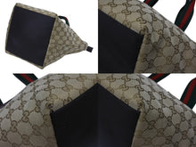 Load image into Gallery viewer, 極美品 GUCCI グッチ ハンドバッグ シェリーライン 374433 イタリア製 ベージュ レッド グリーン GGキャンバス レザー 中古 4b007884