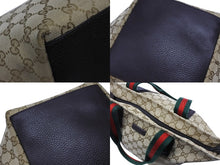 Load image into Gallery viewer, 極美品 GUCCI グッチ ハンドバッグ シェリーライン 374433 イタリア製 ベージュ レッド グリーン GGキャンバス レザー 中古 4b007884