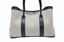 Load image into Gallery viewer, 極美品 HERMES エルメス ガーデンパーティPM ハンドバッグ トートバッグ □G刻印 トワルアッシュ ナチュラル ブラック 中古 4b007889