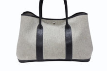 Load image into Gallery viewer, 極美品 HERMES エルメス ガーデンパーティPM ハンドバッグ トートバッグ □G刻印 トワルアッシュ ナチュラル ブラック 中古 4b007889
