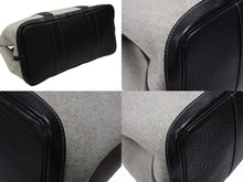 Load image into Gallery viewer, 極美品 HERMES エルメス ガーデンパーティPM ハンドバッグ トートバッグ □G刻印 トワルアッシュ ナチュラル ブラック 中古 4b007889
