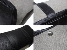 Load image into Gallery viewer, 極美品 HERMES エルメス ガーデンパーティPM ハンドバッグ トートバッグ □G刻印 トワルアッシュ ナチュラル ブラック 中古 4b007889