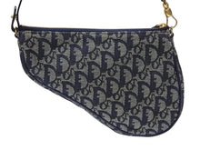 画像をギャラリービューアに読み込む, 極美品 Christian Dior クリスチャンディオール サドルポーチ アクセサリーポーチ MC 0071 ネイビー トロッター柄 ガリアーノ期 中古 4b007899